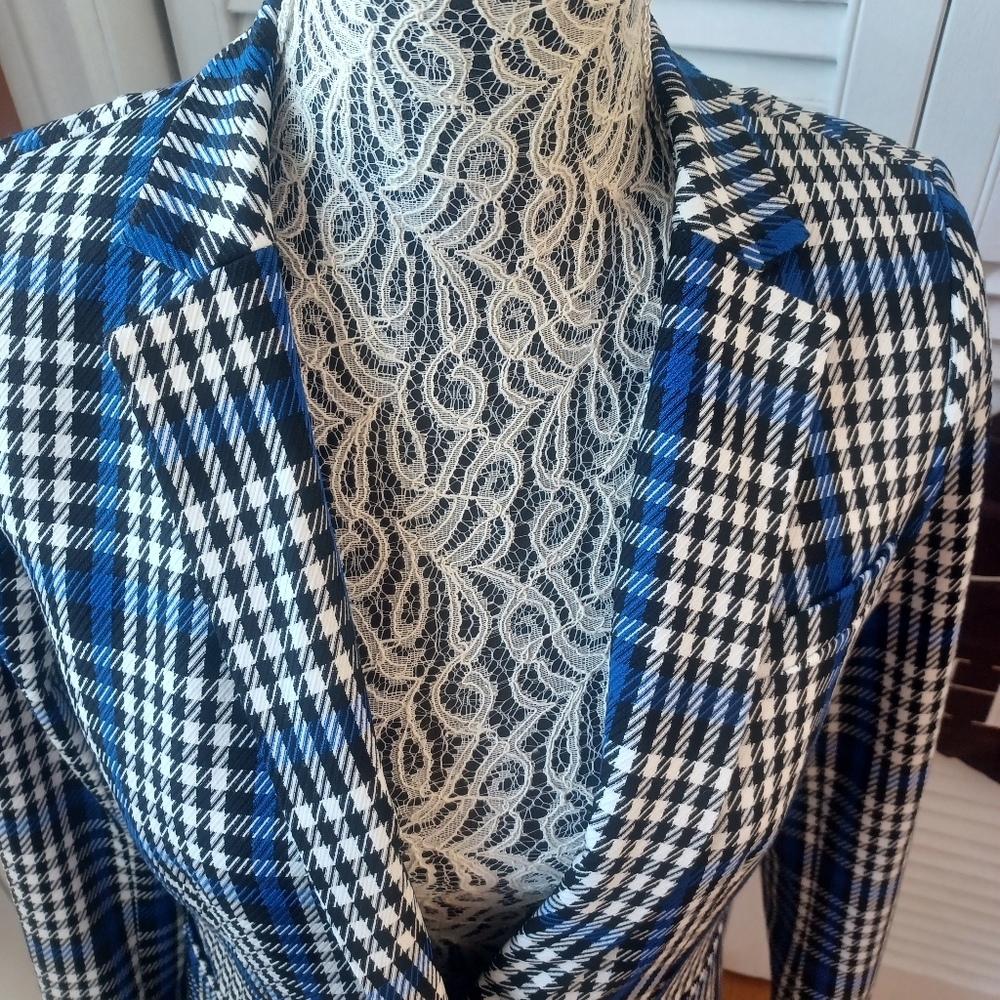 Banana Republic Long & Lean Plaid  Women's Blazer Size 6 Business Corporate - Picture 11 of 14